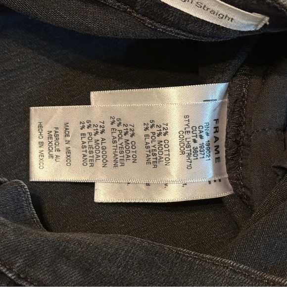 Frame Denim Le High Straight Released Hem Condor Distressed Black Wash Size 25 - Picture 11 of 11